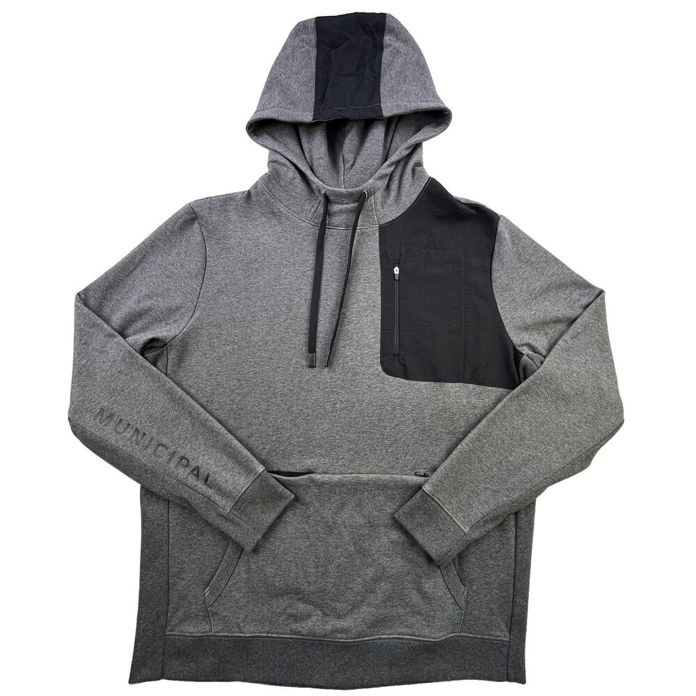 Municipal Sport Utility Hoodie Men's XL Gray Pullover Sweatshirt Gym Athletic